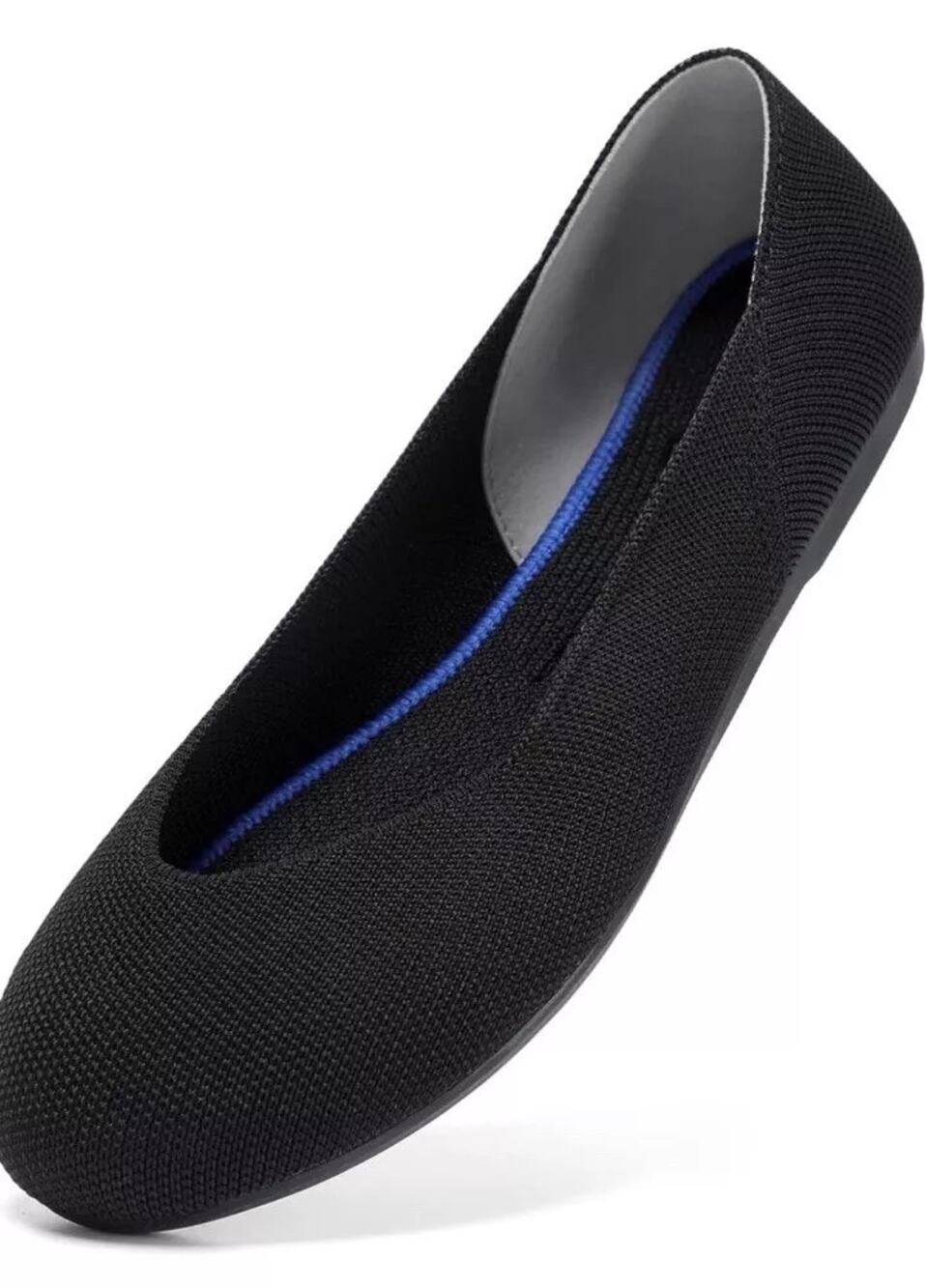 Bacia Flats for Women Round Toe Fashion Ballet  Comfortable  Knit Black Size 9.5